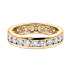 D'Joy - Moissanite Full Eternity Band Ring in Yellow Gold Plated Sterling Silver 2.10 Ct._8547783
