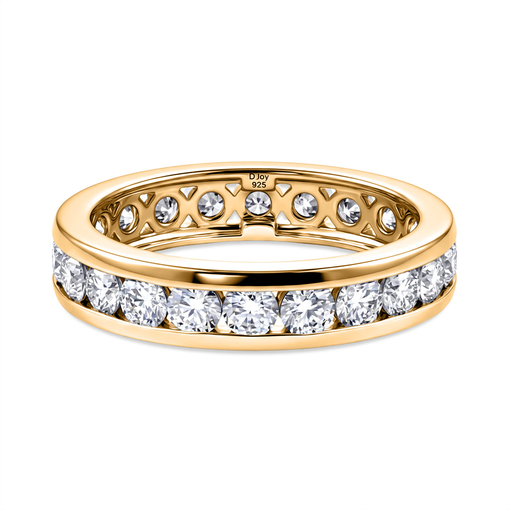 D'Joy - Moissanite Full Eternity Band Ring in Yellow Gold Plated Sterling Silver 2.20 Ct._8547801