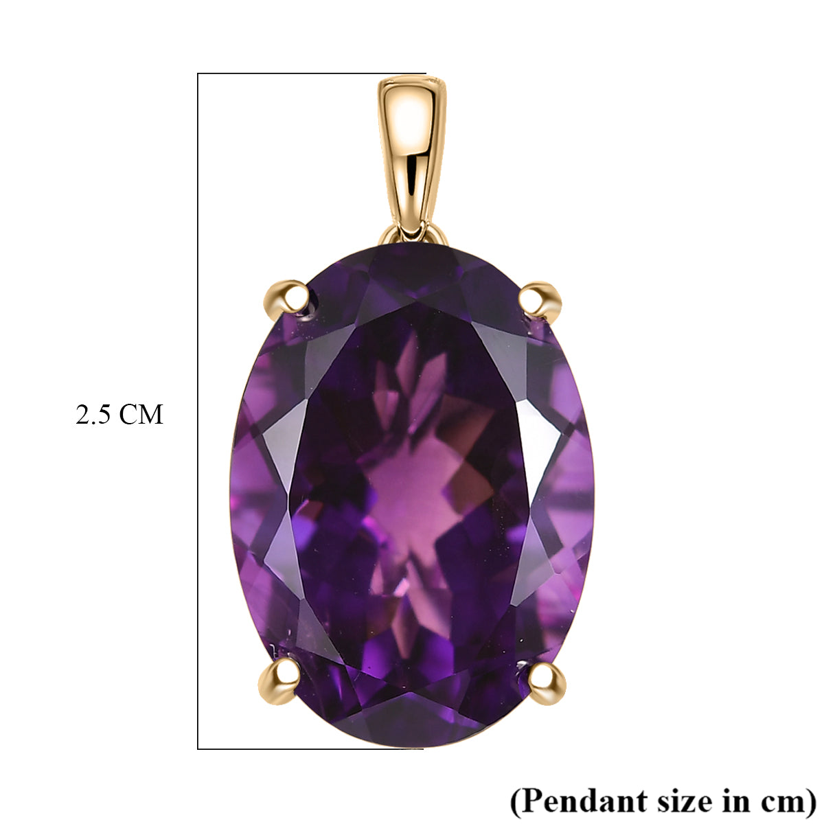 9K Yellow Gold AAA African Amethyst Solitaire Pendant 11.60 Ct. 8547823 6