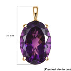 9K Yellow Gold AAA African Amethyst Solitaire Pendant 11.60 Ct._8547823_5