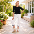 Pure And Natural Cotton Trousers With 21Inch Inseam (Size 10) - White_8547862_1