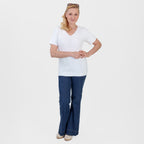 Pure And Natural Made In Uk V Neck Cable Knit Jumper (Size - S/M, 8-14) - White_8547974_1