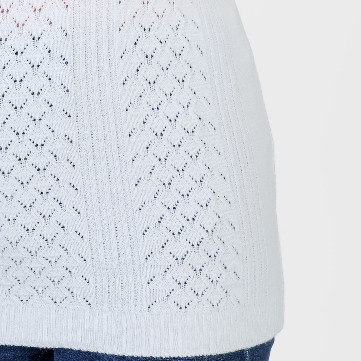 Pure And Natural Made In Uk V Neck Cable Knit Jumper (Size - S/M, 8-14) - White V32566166 4