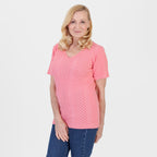 Pure And Natural Made In Uk V Neck Cable Knit Jumper (Size - S/M, 8-14) - Coral_8547976