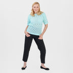Pure And Natural Made In Uk Eyelet Knit Crew Neck Jumper (Size L/XL, 16 to 22) - Fresh Aqua_8547983_1