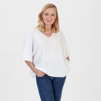 Pure And Natural Made in Italy Batwing Knitted Top (One Size, 10-20) - White_8547991_1