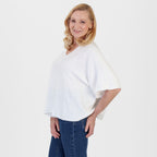 Pure And Natural Made in Italy Batwing Knitted Top (One Size, 10-20) - White_8547991_3