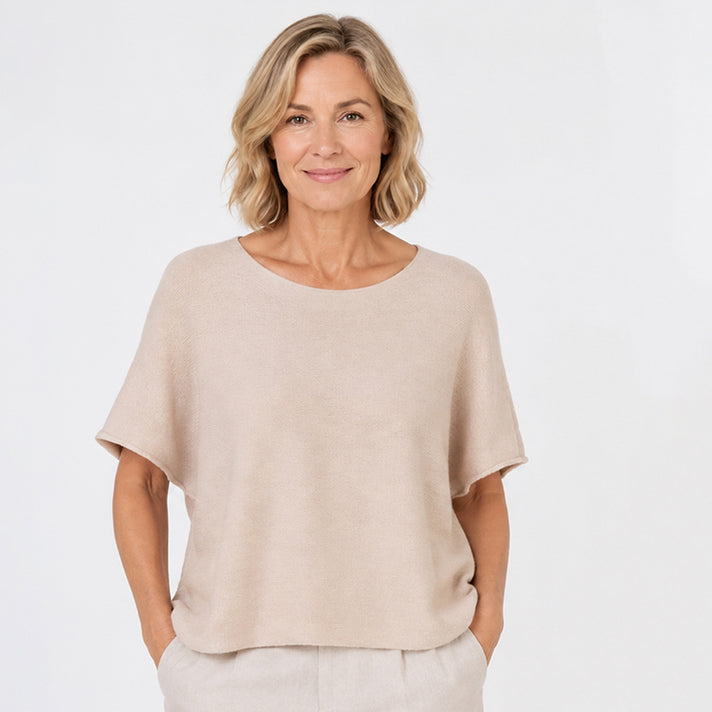 Pure And Natural Round Neck Batwing Jumper (One Size, 8-18) - Red 8547997 1