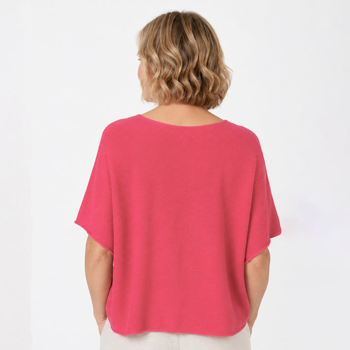 Pure And Natural Round Neck Batwing Jumper (One Size, 8-18) - Red 8548001 2
