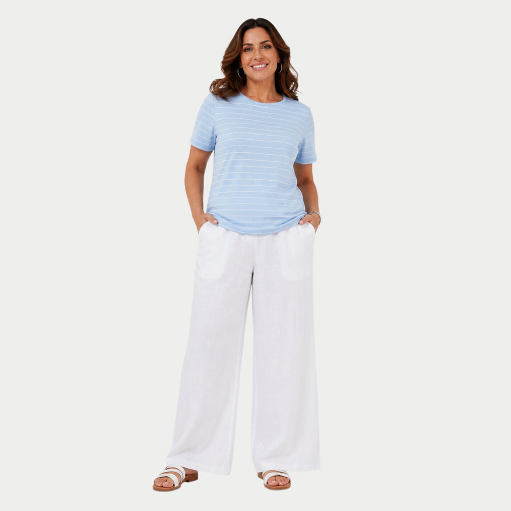Beaumonde Stretch Cotton Top (Size 14/16) - Sky_8548262