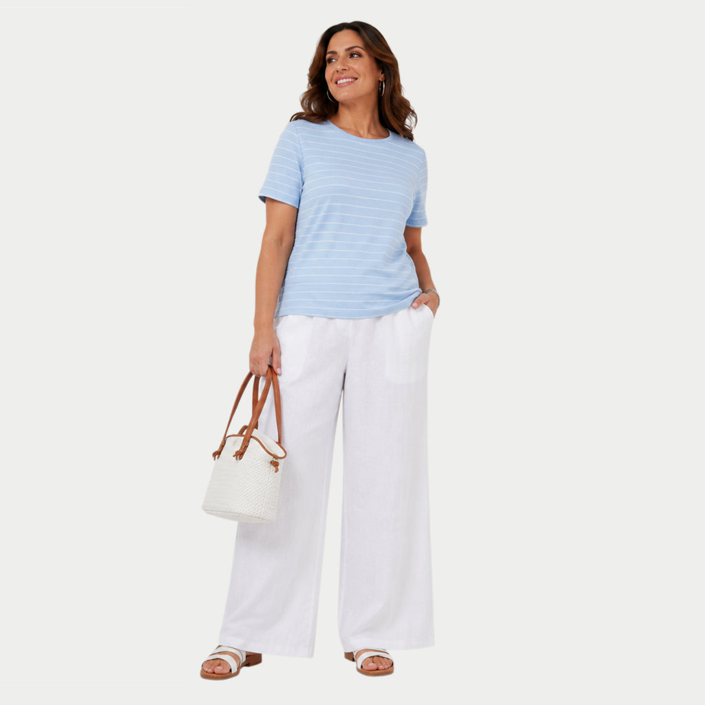 Beaumonde Stretch Cotton Top (Size 14/16) - Sky_8548262_2