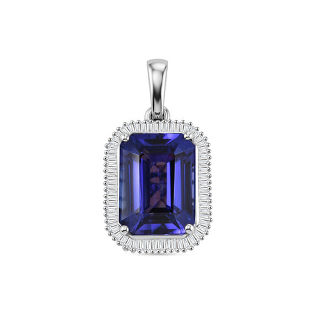 RHAPSODY - 950 Platinum AAAA Tanzanite Natural Diamond (VS-E-F) Halo Pendant 10.54 Ct, Platinum Wt. 4.73 Gms 8548461 1