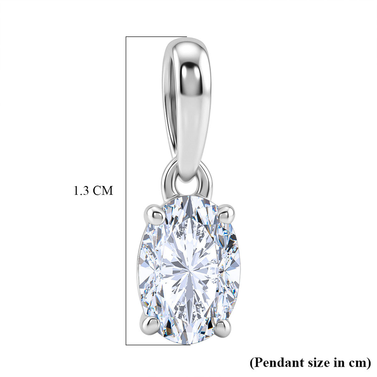 LUXURIANT 0.5 Ct. Lab Grown Diamond Oval-Cut Solitaire Pendant in Rhodium Overlay Sterling Silver (SI) 8548533 7
