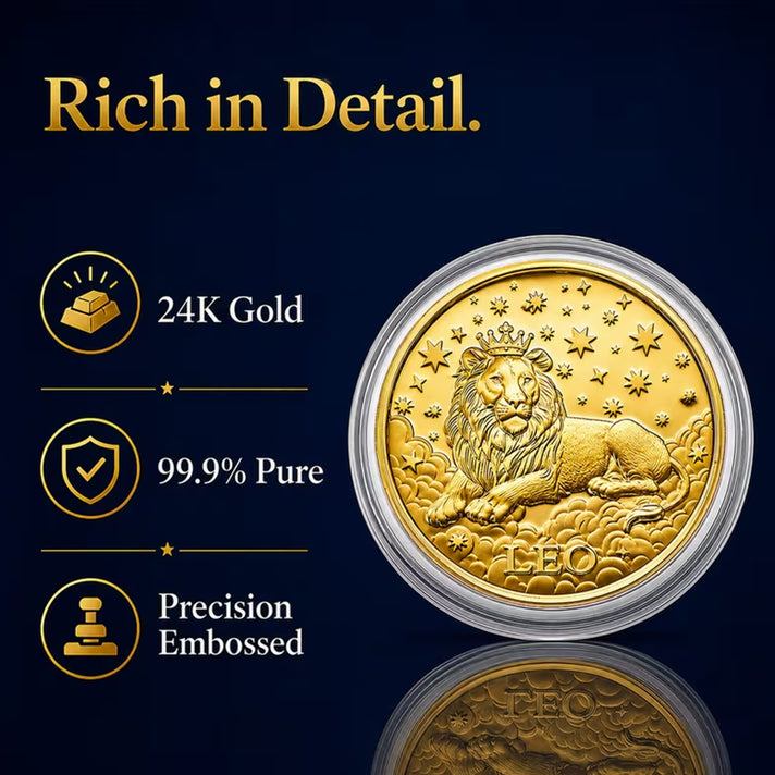 Celestial Zodiac Collection - Lion 24k Gold Coin Collectibles 8548675 2