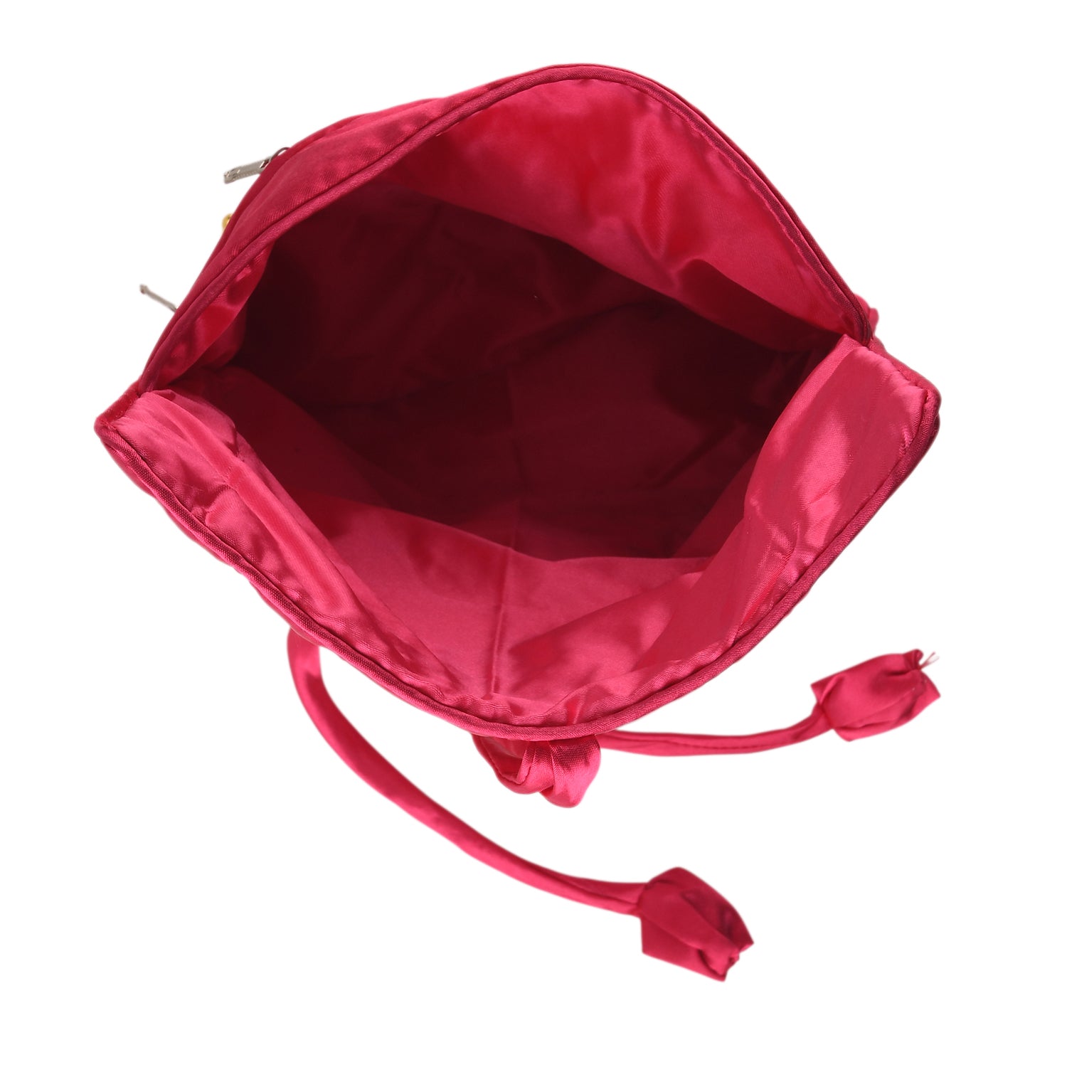 Embroidered Travel Jewellery Roll Organiser - Raspberry V32361628 5