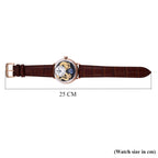 Exclusive William Hunt Automatic Watch With Lapis Lazuli Rotating Day & Night Sphere, Blue Sandstone and MOP Dial & 24K Gold Plated Dragons 5ATM WR with Brown Leather Strap_8549122_7