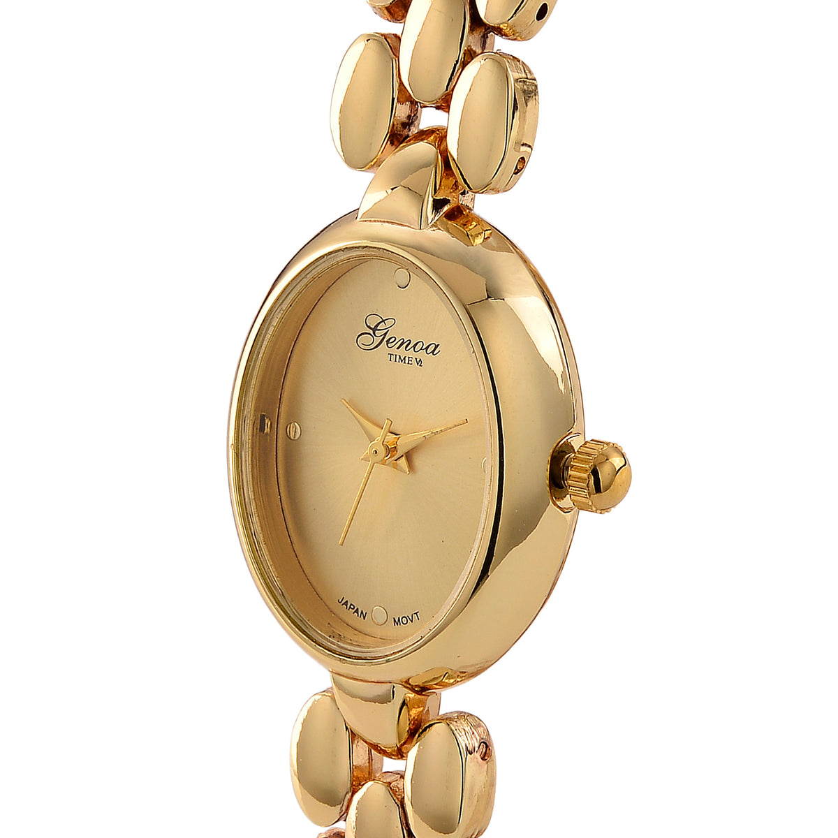 GENOA TIME V2 Classic PC21S Japan Movement 3ATM WR Golden Sunshine Dial &amp; IPG Yellow Plating Unisex Watch with Chain Strap V32512447 4