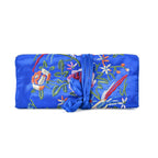 Embroidered Travel Jewellery Roll Organiser - Royal Blue