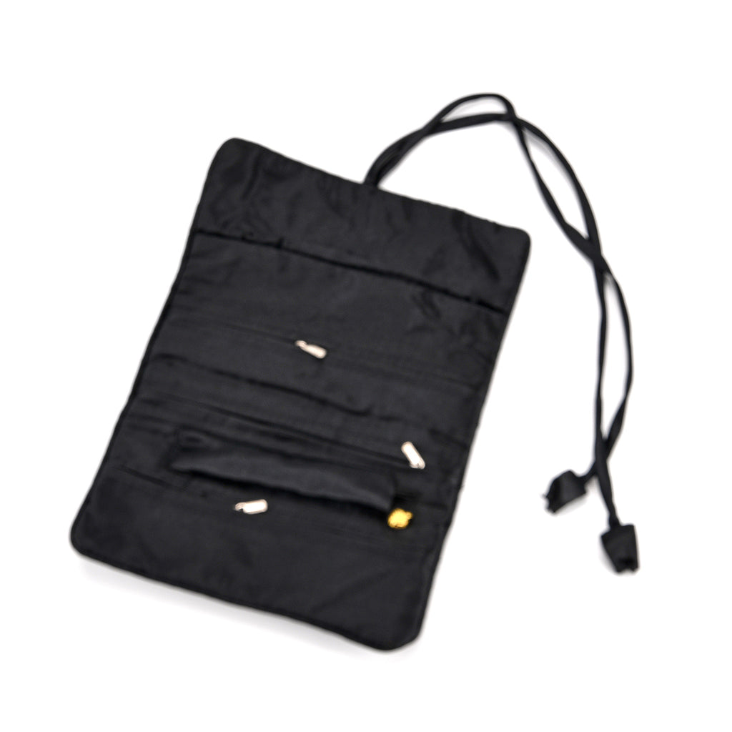 Embroidered Travel Jewellery Roll Organiser - Black_8550320_4