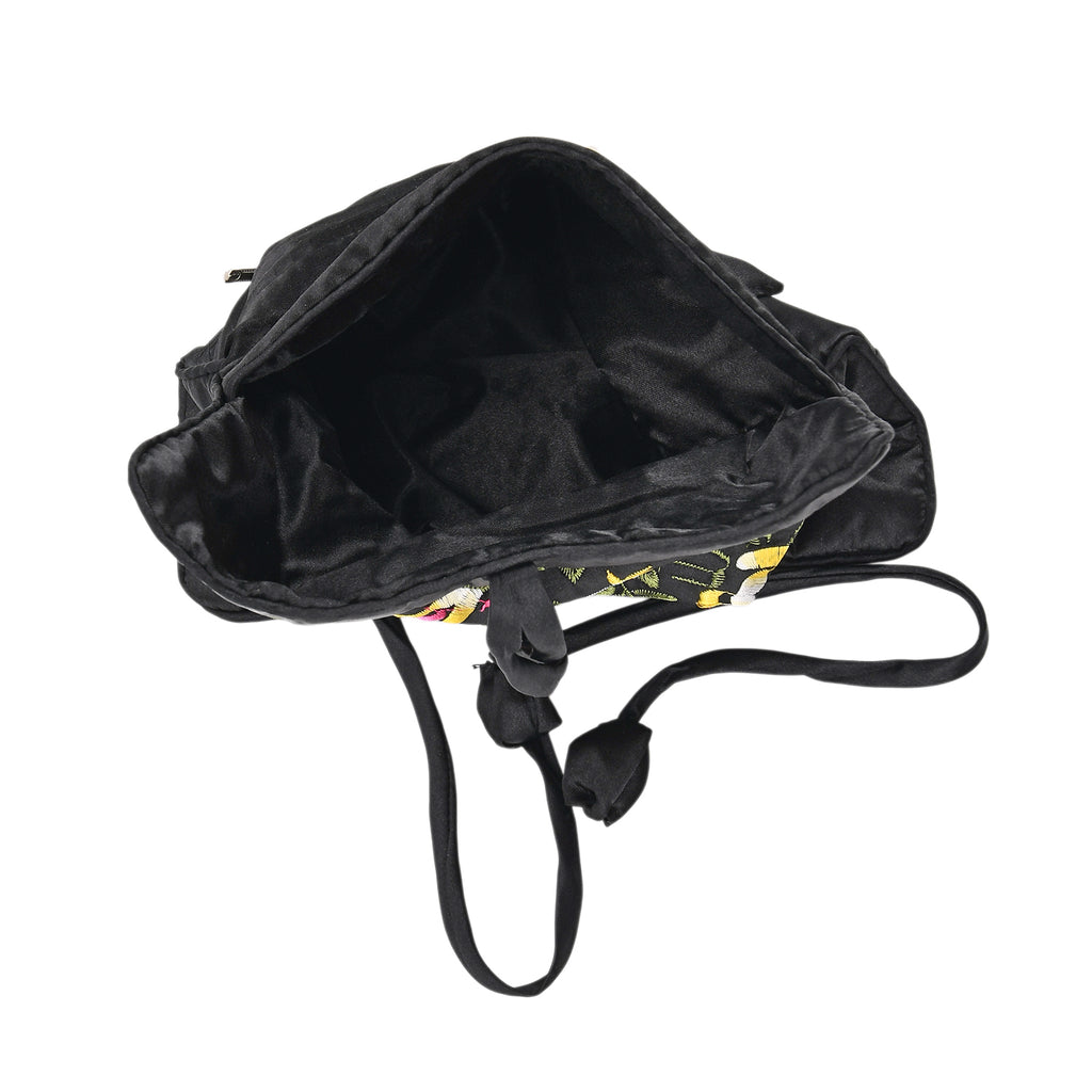 Embroidered Travel Jewellery Roll Organiser - Black_8550320_5