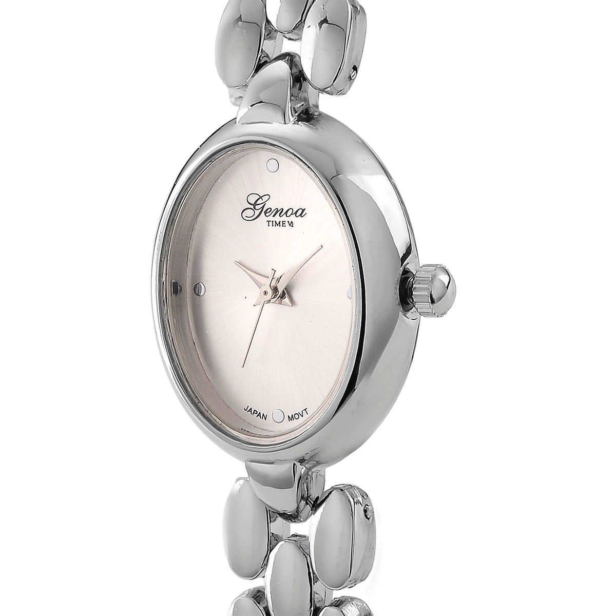 GENOA TIME V2 Classic PC21S Japan Movement 3ATM WR White Sunshine Dial &amp; IPS Plating Unisex Watch with Chain Strap V32567382 4