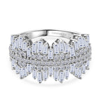 Luxuriant - Lab Grown Diamond (SI/G-H) Cluster Ring in Rhodium Overlay Sterling Silver 1.50 Ct._8550345