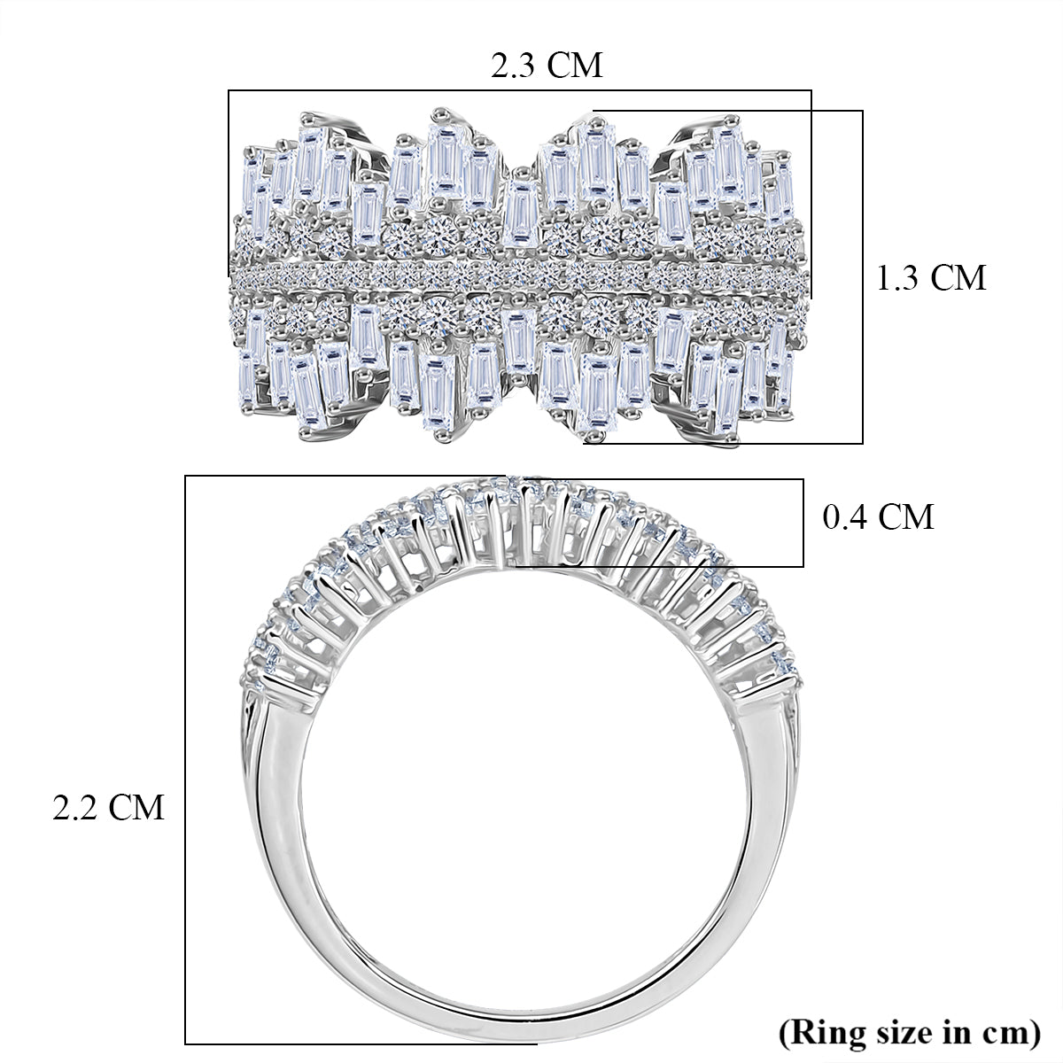 Luxuriant - Lab Grown Diamond (SI/G-H) Cluster Ring in Rhodium Overlay Sterling Silver 1.50 Ct. V32720186 6