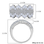 Luxuriant - Lab Grown Diamond (SI/G-H) Cluster Ring in Rhodium Overlay Sterling Silver 1.50 Ct._8550345_5