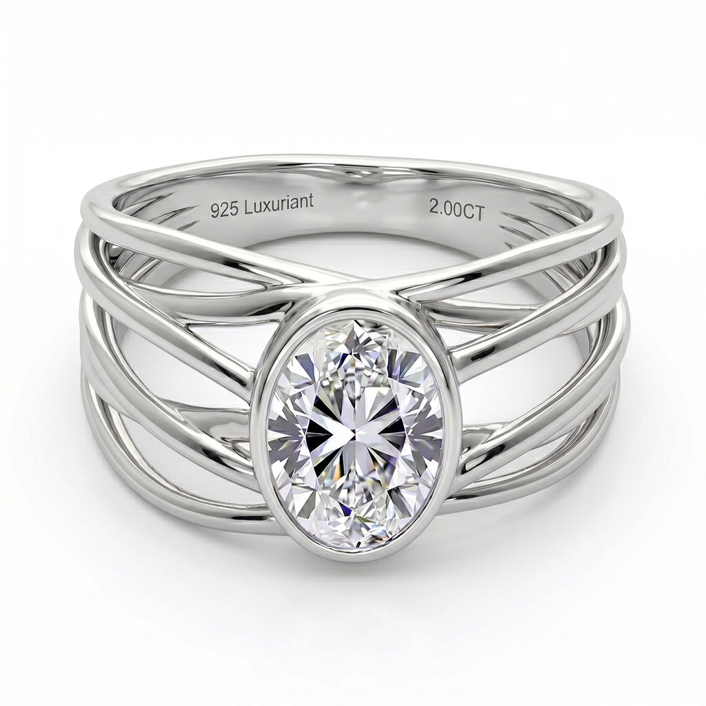 Luxuriant - SGL Certified (SI/G-H) Lab Grown Diamond Solitaire Ring in Rhodium Overlay Sterling Silver 2.00 Ct._8550455