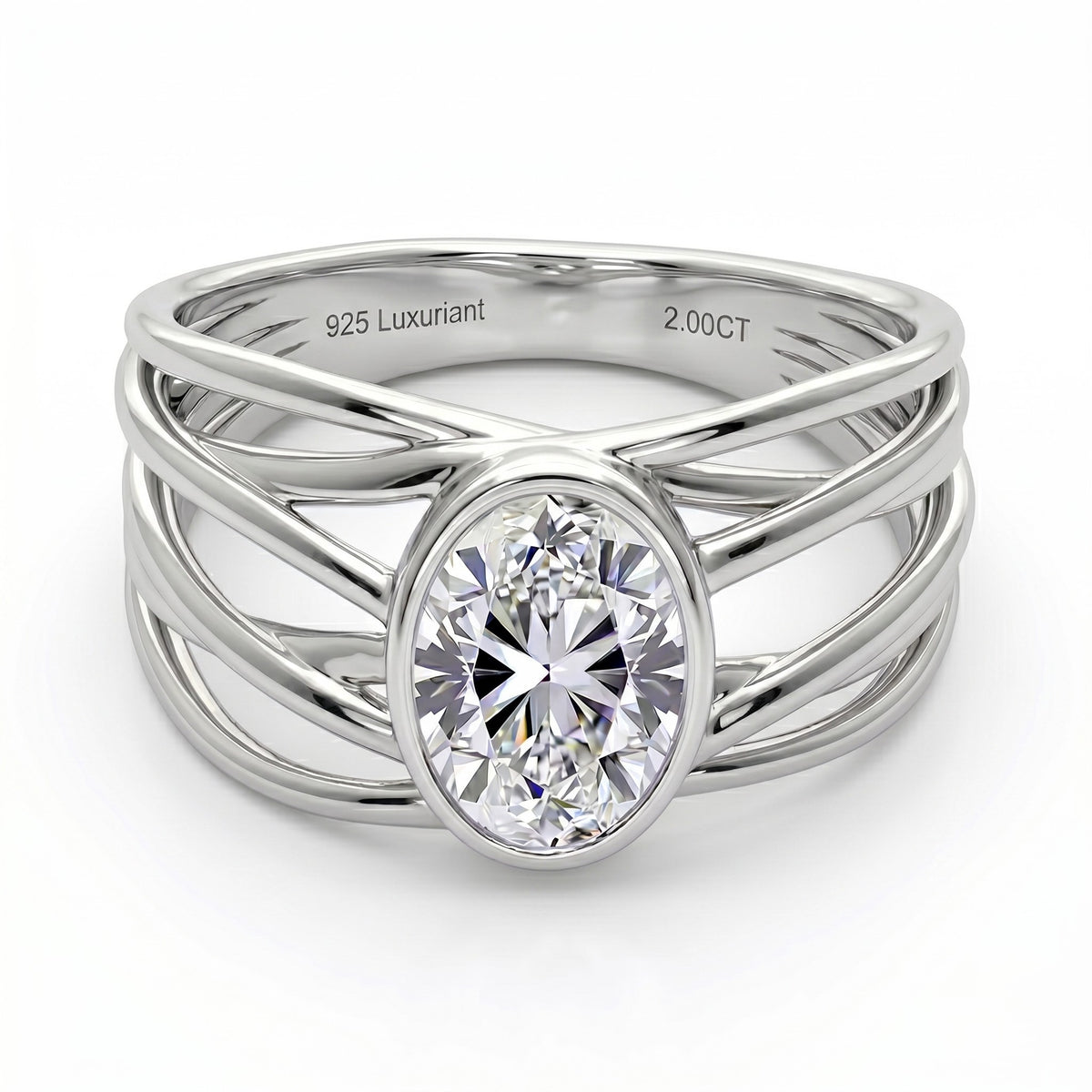 LUXURIANT 2 Ct. Lab Grown Diamond Solitaire Ring in Rhodium Overlay Sterling Silver SGL Certified (SI-G-H) 8550455 0