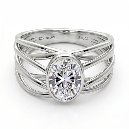 LUXURIANT 2 Ct. Lab Grown Diamond Solitaire Ring in Rhodium Overlay Sterling Silver SGL Certified (SI-G-H) 8550455 1