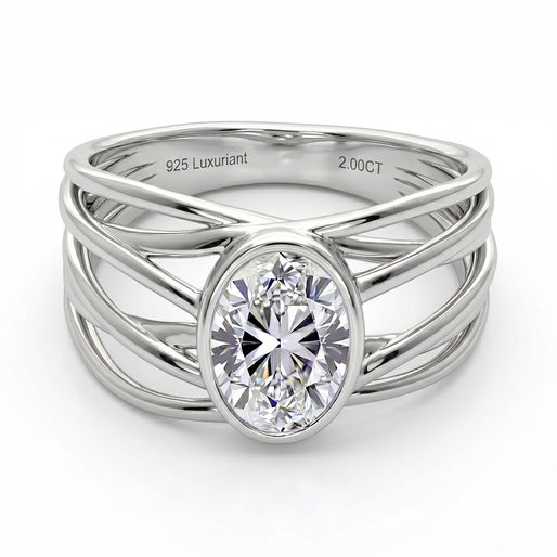 Luxuriant - SGL Certified (SI/G-H) Lab Grown Diamond Solitaire Ring in Rhodium Overlay Sterling Silver 2.00 Ct._8550455