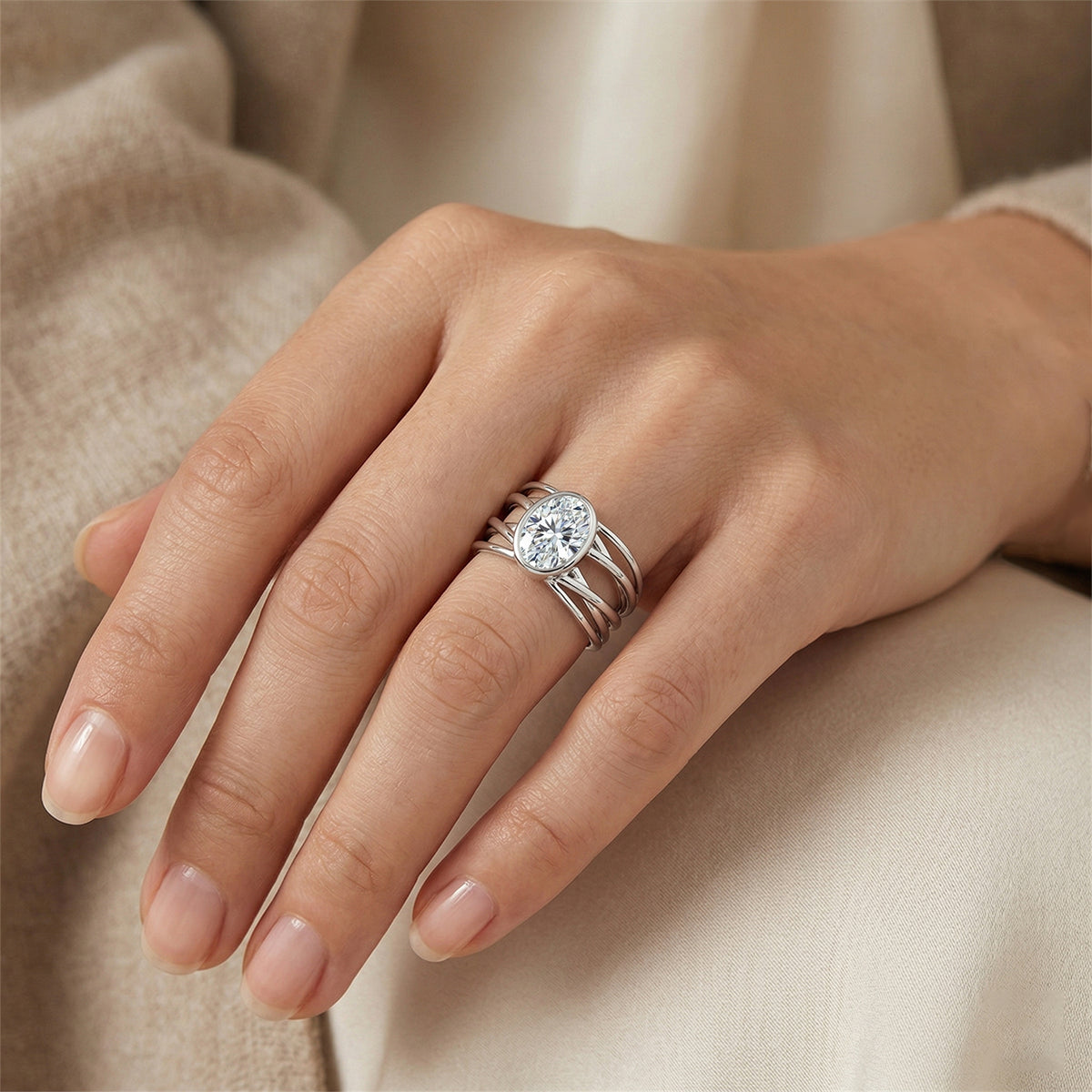 LUXURIANT 2 Ct. Lab Grown Diamond Solitaire Ring in Rhodium Overlay Sterling Silver SGL Certified (SI-G-H) 8550455 2