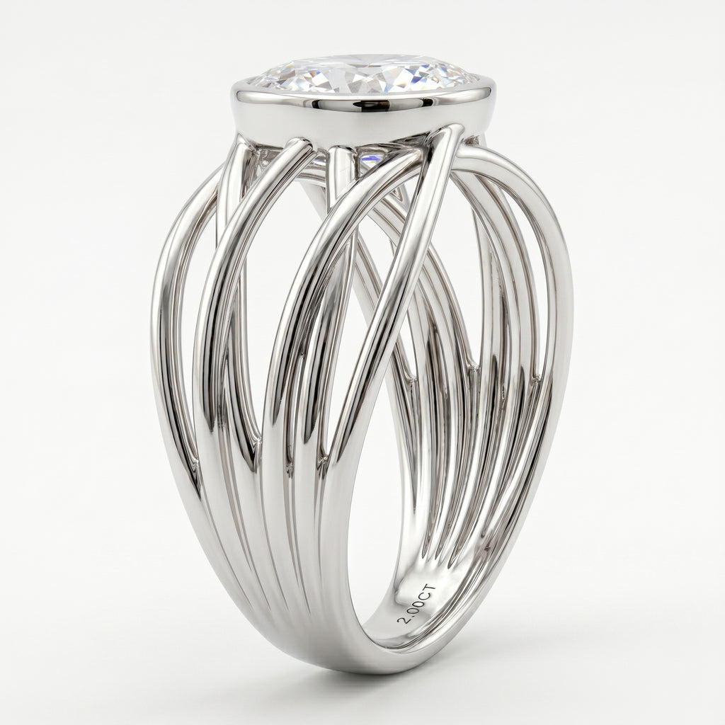 Luxuriant - SGL Certified (SI/G-H) Lab Grown Diamond Solitaire Ring in Rhodium Overlay Sterling Silver 2.00 Ct._8550455_3