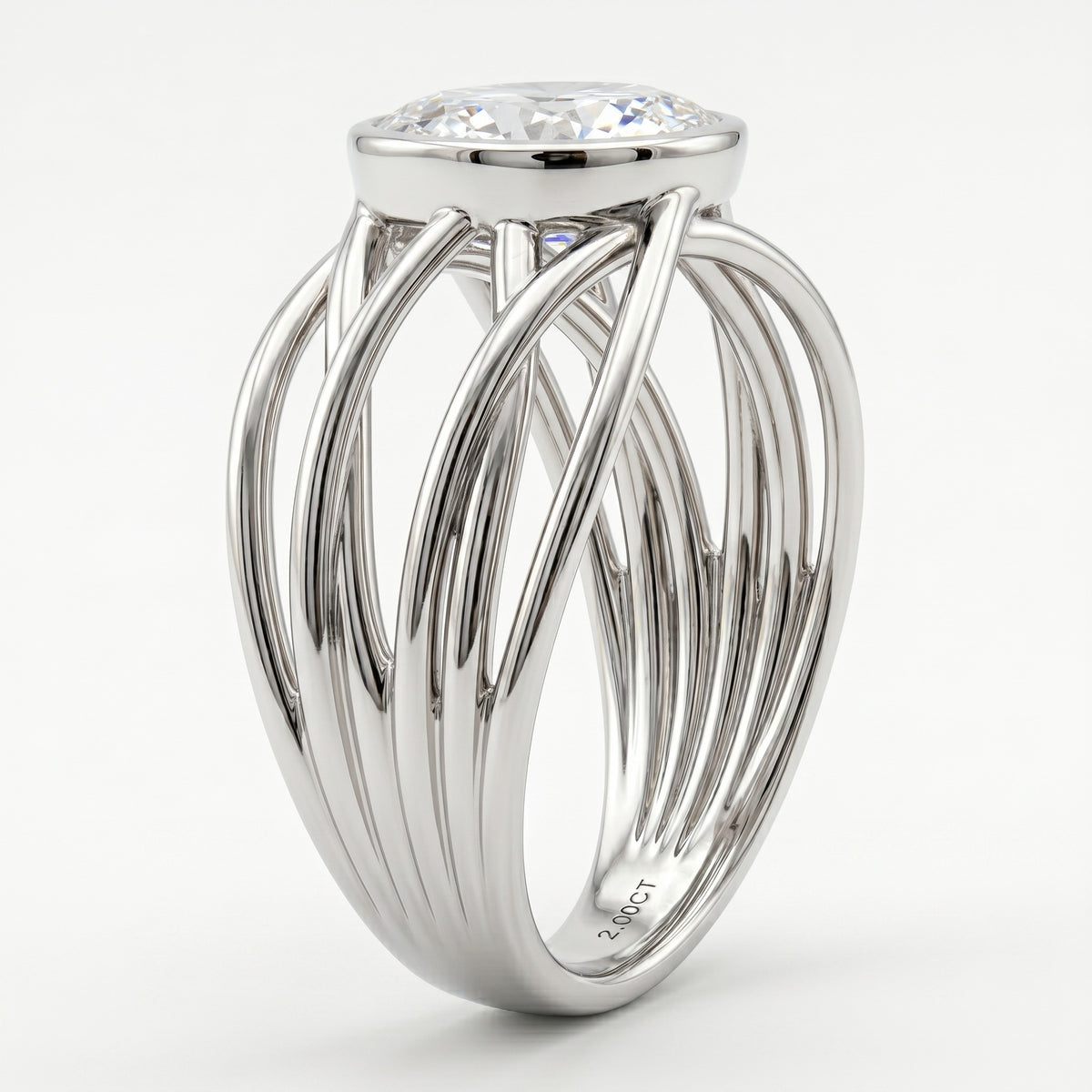 LUXURIANT 2 Ct. Lab Grown Diamond Solitaire Ring in Rhodium Overlay Sterling Silver SGL Certified (SI-G-H) 8550455 4