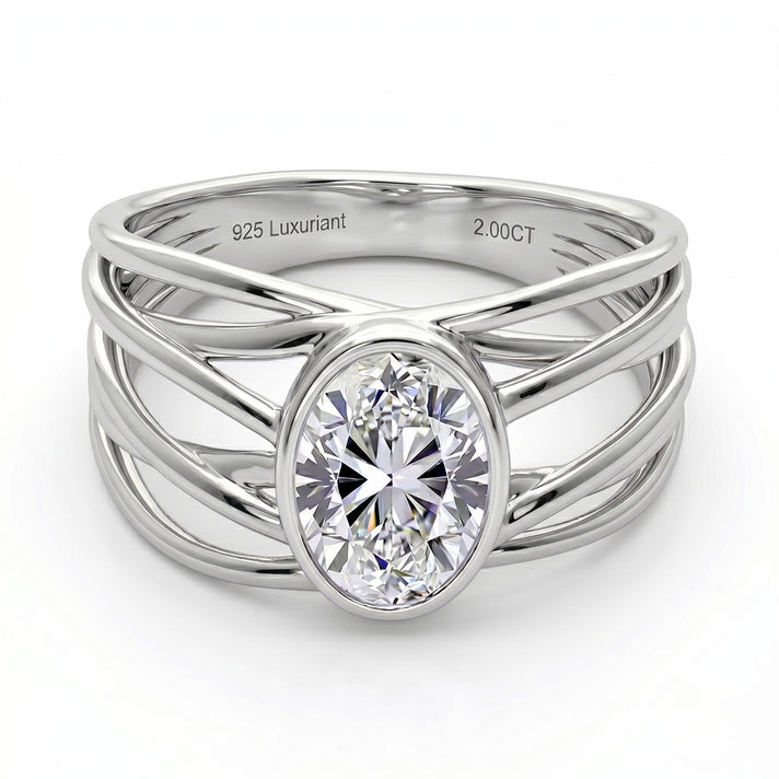 LUXURIANT 2 Ct. Lab Grown Diamond Solitaire Ring in Rhodium Overlay Sterling Silver SGL Certified (SI-G-H) 8550456 1