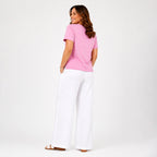 Beaumonde Stretch Cotton Crew Neck Top (Size 14/16) - Hot Pink_8550716_1
