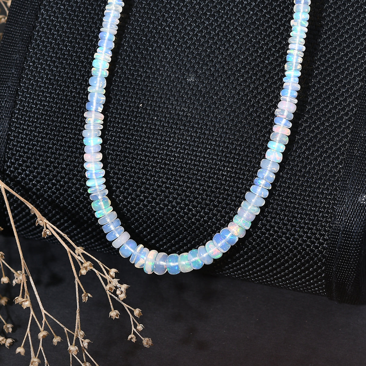 AAA Ethiopian Opal Necklace (Size - 18-2 Ext) with Lobster Clasp in Rhodium Overlay Sterling Silver 35.00 Ct. V32656761 3