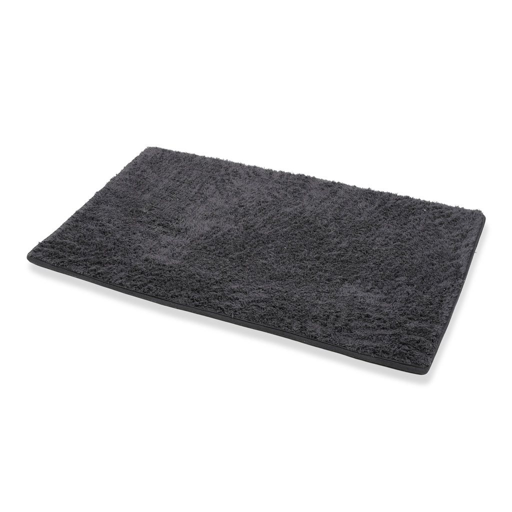Bliss and Beyond Cotton Memory Foam Bathroom Mat with Gripex and Latex Non Slip Backing (Size 53x86cm) - Black_8551043