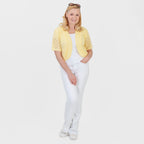Pure And Natural Made In Uk Edge To Edge Pointelle Knit Cardigan (Size S/M, 8 to 14) - Fresh Primrose_8551117