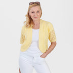 Pure And Natural Made In Uk Edge To Edge Pointelle Knit Cardigan (Size S/M, 8 to 14) - Fresh Primrose_8551117_1