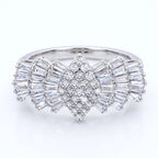 Luxuriant - Lab Grown Diamond (SI/G-H) Ballerina Ring in Rhodium Overlay Sterling Silver 2.00 Ct._8551262