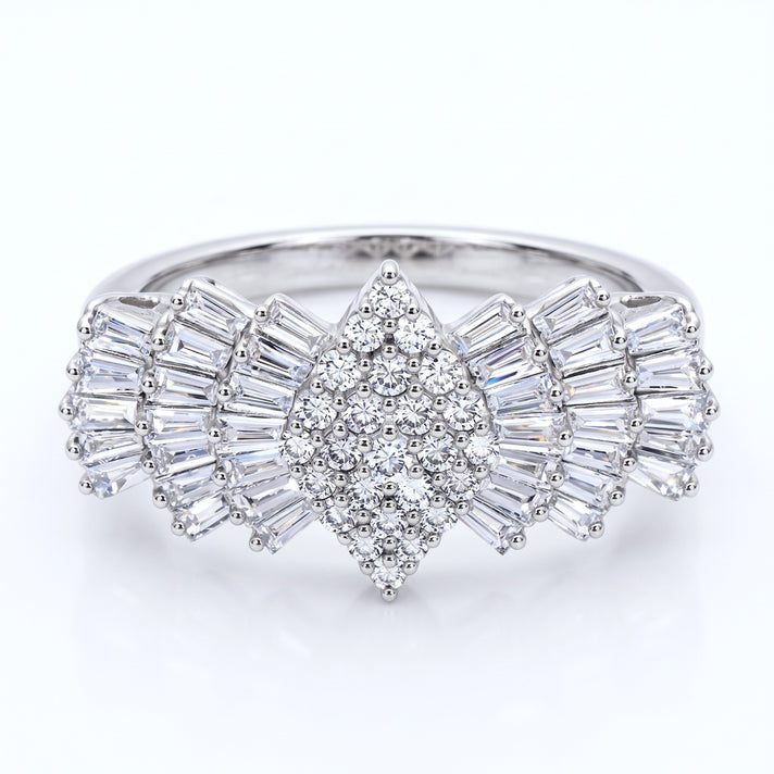 LUXURIANT Lab Grown Diamond Ring in Sterling Silver (SI-GH) 8551262 1