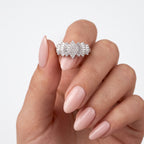 Luxuriant - Lab Grown Diamond (SI/G-H) Ballerina Ring in Rhodium Overlay Sterling Silver 2.00 Ct._8551262_4