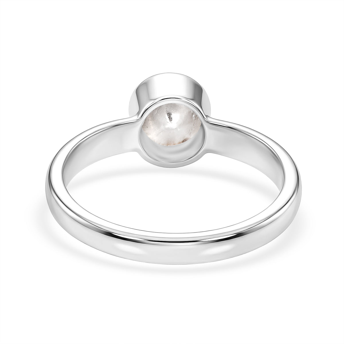 LUXURIANT Lab Grown Diamond Solitaire Ring in Rhodium Overlay Sterling Silver V32605567 5