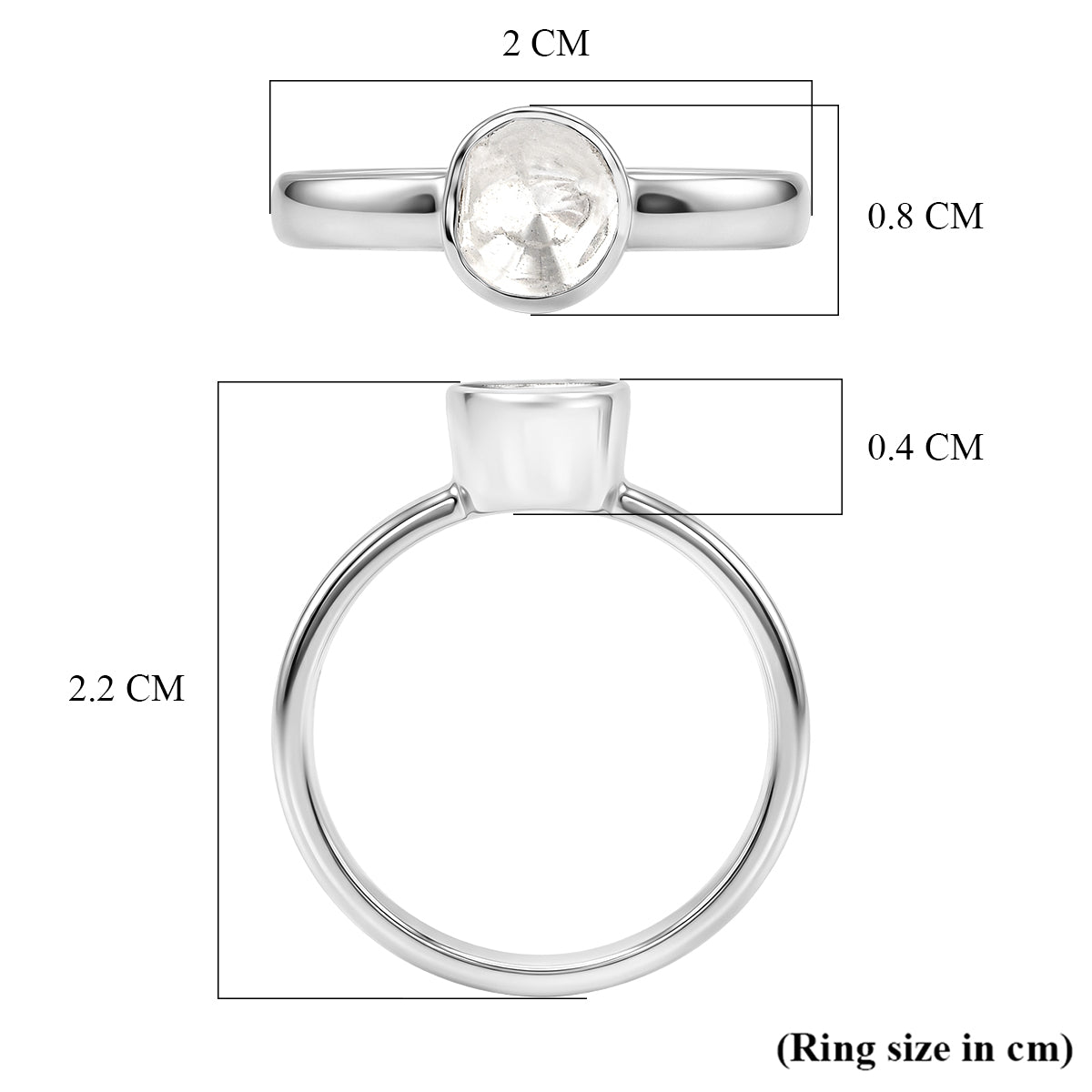 LUXURIANT Lab Grown Diamond Solitaire Ring in Rhodium Overlay Sterling Silver V32605567 6