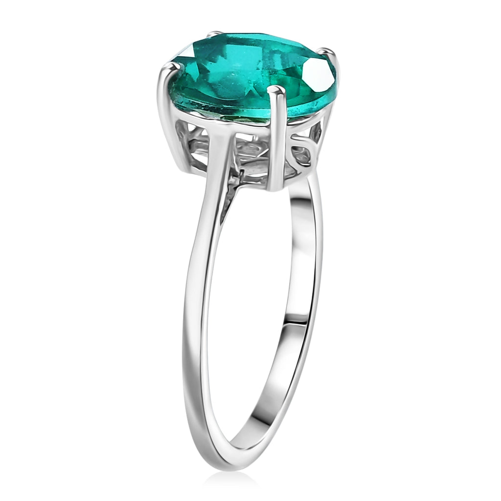 D'Joy - Peacock Triplet Quartz Solitaire Ring in Platinum Overlay Sterling Silver 2.82 Ct._8551486_3