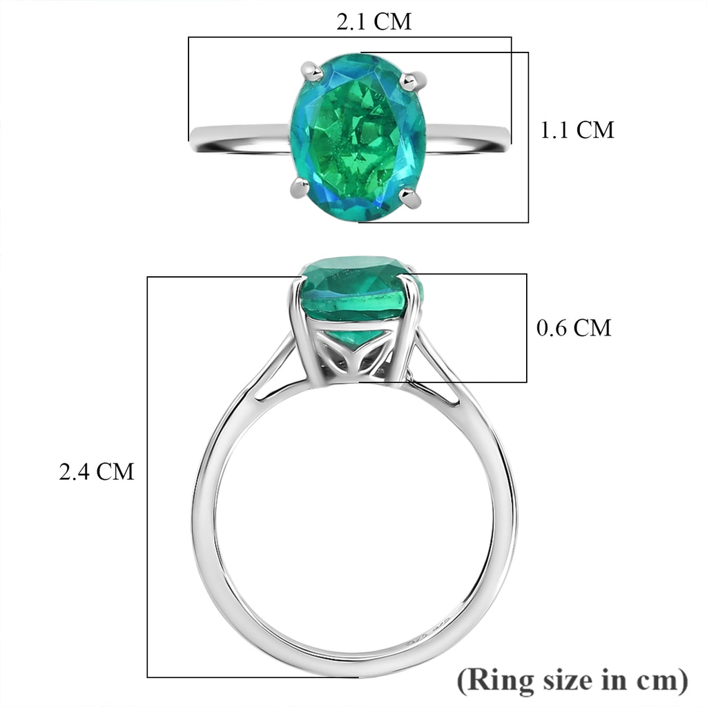 D'Joy - Peacock Triplet Quartz Solitaire Ring in Platinum Overlay Sterling Silver 2.82 Ct._8551487_6