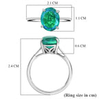D'Joy - Peacock Triplet Quartz Solitaire Ring in Platinum Overlay Sterling Silver 2.82 Ct._8551487_6