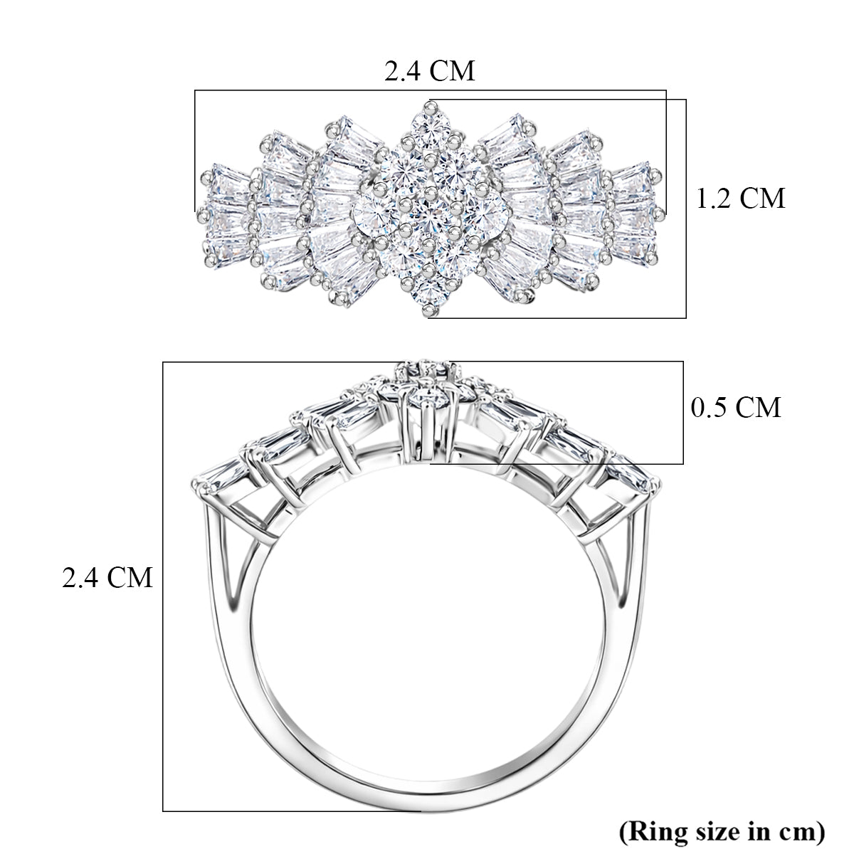D'Joy Moissanite Ballerina Ring in Platinum Overlay Sterling Silver 1.07 Ct. V32696744 6